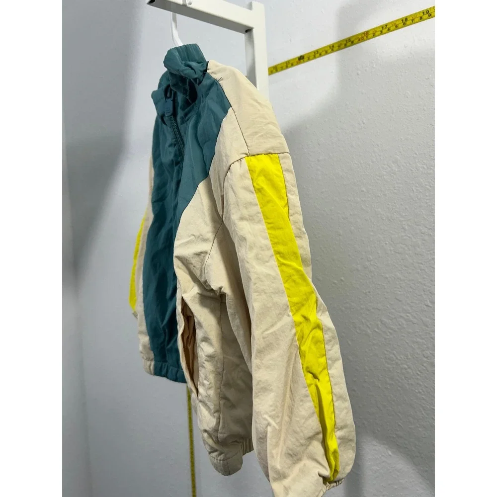 Zara Kids Colorblock Windbreaker Jacket Teal‎ Cream Yellow 12-18 Months